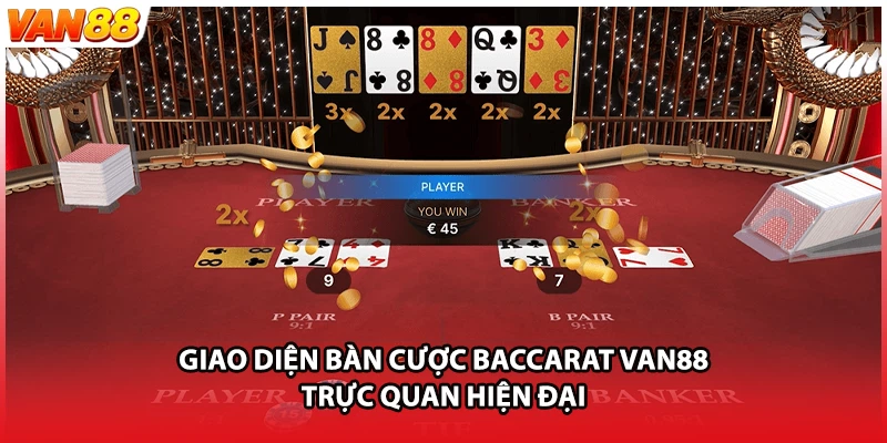 Giao diện bàn cược baccarat VAN88 trực quan hiện đại