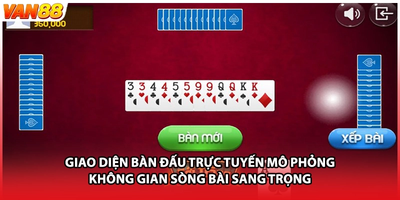 Giao diện bàn đấu trực tuyến mô phỏng không gian sòng bài sang trọng